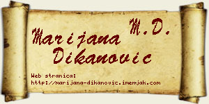Marijana Dikanović vizit kartica